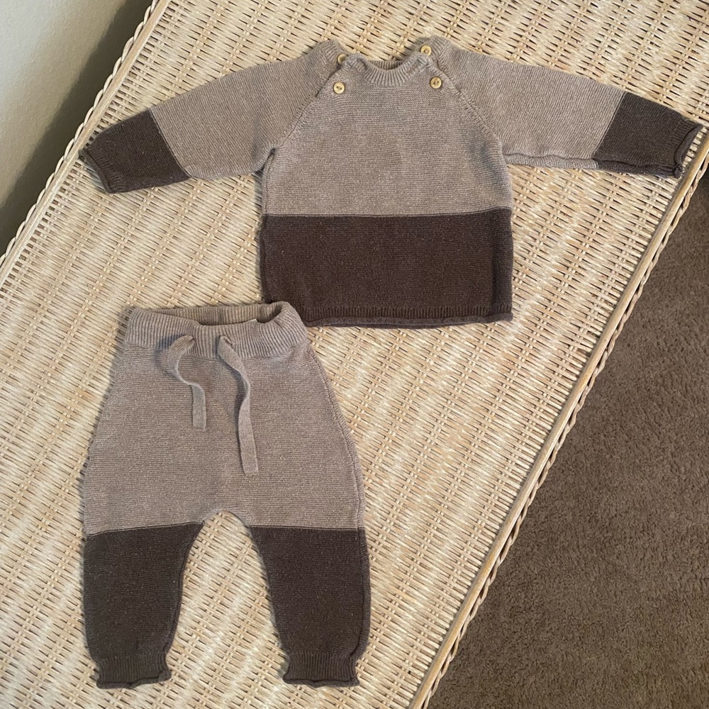 H&M brown knit matching set